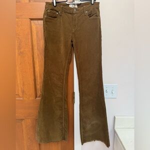 Free People We The Free Vintage Corduroy‎ Flare Jeans Women's Size 24 Brown